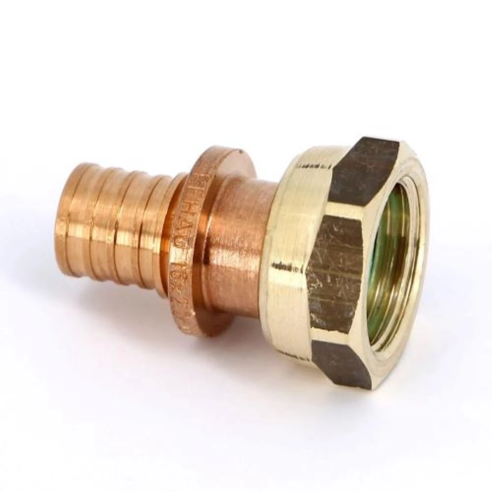 Переходник аксиальный РЕХАУ Rautitan RX+ Дн20х1/2″ Ру10 для труб из сшитого полиэтилена с накидной гайкой, корпус - бронза 14563373001