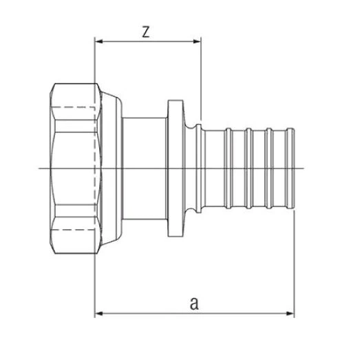 Переходник аксиальный РЕХАУ Rautitan RX+ Дн20х1/2″ Ру10 для труб из сшитого полиэтилена с накидной гайкой, корпус - бронза 14563373001