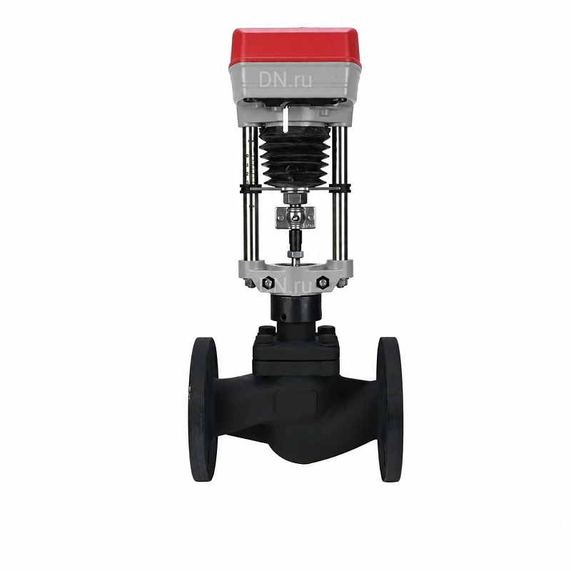 Клапан запорно-регулирующий двухходовой высокотемпературный 25с947п Ду20 Ру40 Kv2.5м3/ч, корпус - сталь 20Л/25Л, уплотнение - металл/PTFE, фланцевый, Tmax до 220°С, с электроприводом TW3000-XD24-S.14(3000N) 24В (VSRH1-21MP-LED-F)