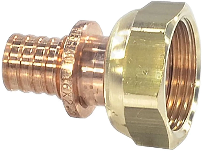 Переходник аксиальный РЕХАУ Rautitan RX+ Дн20х1/2″ Ру10 для труб из сшитого полиэтилена с накидной гайкой, корпус - бронза 14563373001