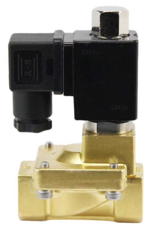 Клапан электромагнитный соленоидный двухходовой DHD31-NO Ду25-25 (1 дюйм), Ру13 пилотного действия (НО) резьба G, корпус - латунь, уплотнение - EPDM, с катушкой 0545A 220В